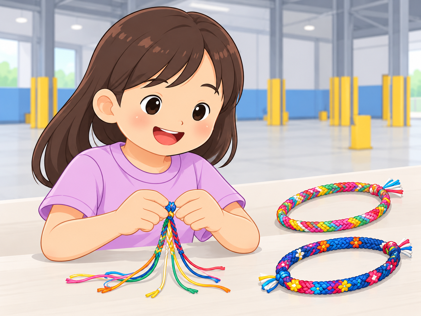 ミサンガづくりのイメージイラスト